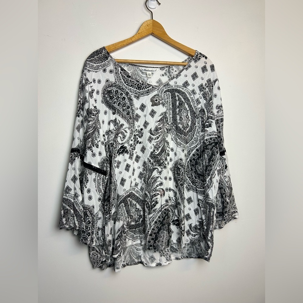 Tantrum Blouse Top Size XXL Boho Paisley Print Comfortable Lightweight